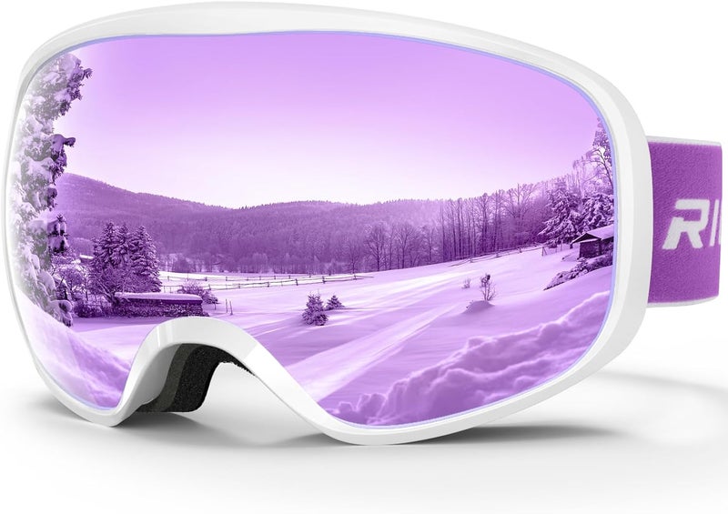 RIOROO Ski Goggles Snowboard Goggles for Men Women Adults Youth,Over Glasses OTG/100% UV Protection/Anti-fog/Wide Vision - Image 1